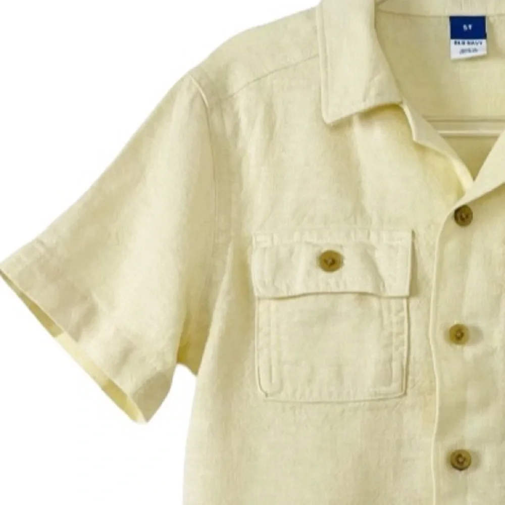Boys 5T Old Navy Button-Up Short Sleeve Shirt Yellow